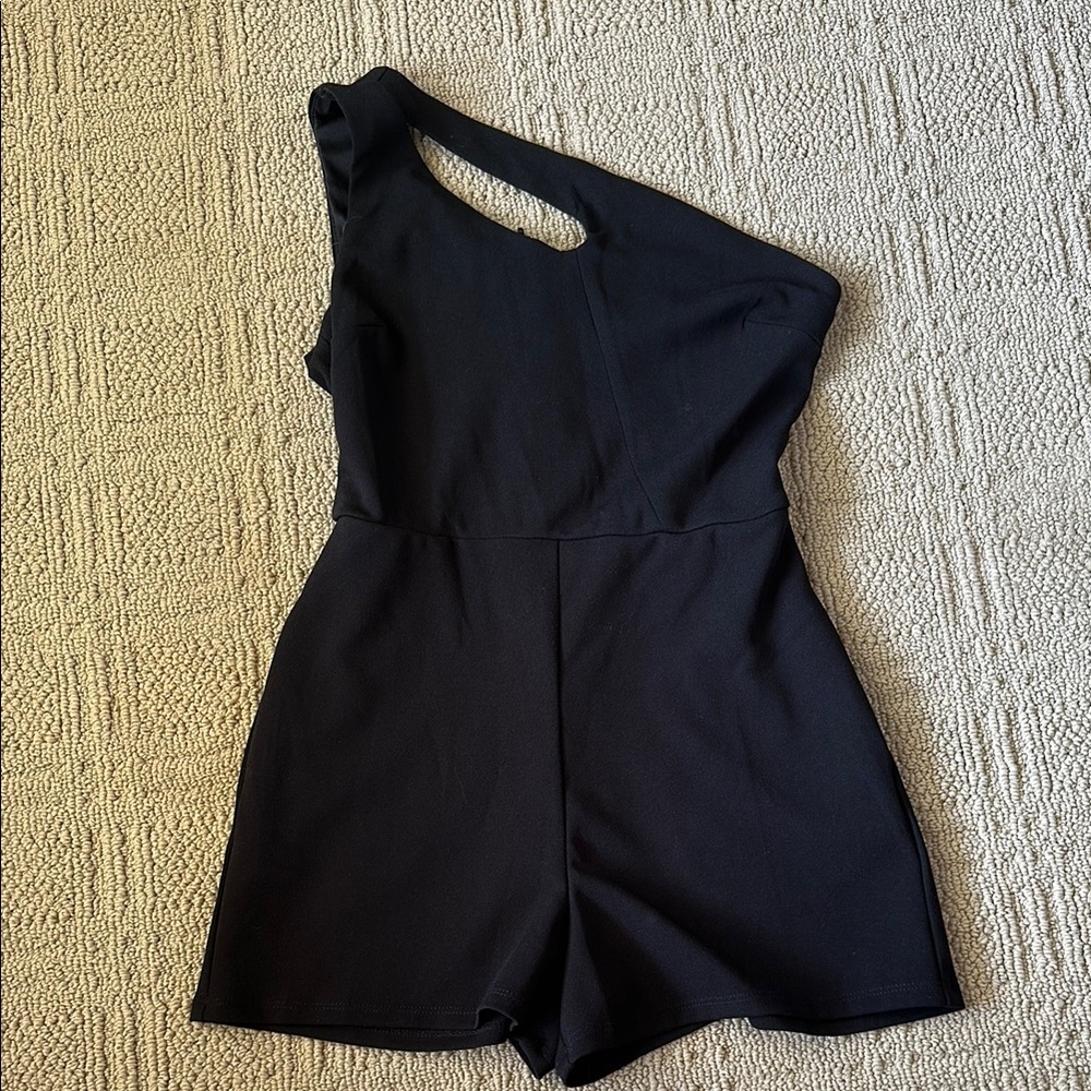 Black One-Shoulder Romper